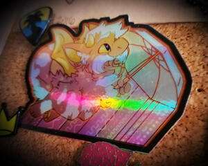 Fluffy Dragon Holo Sticker